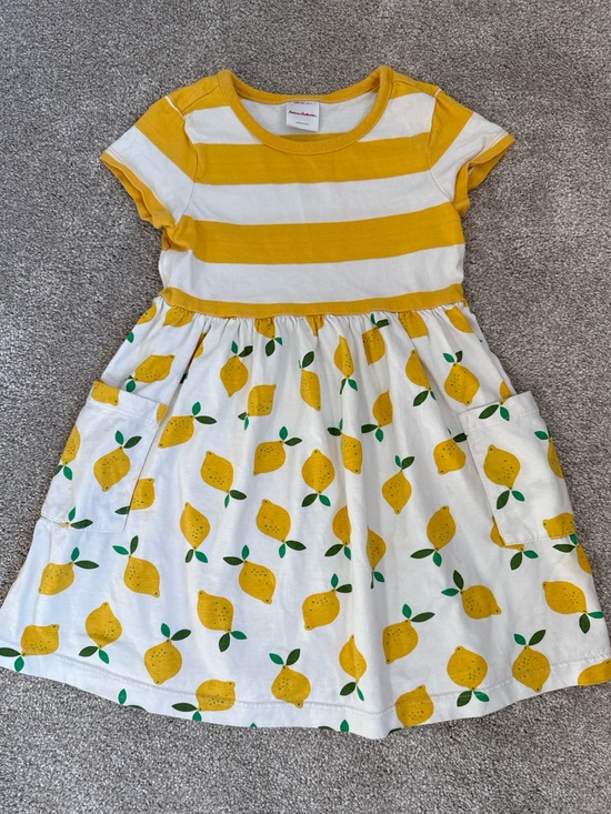 Hanna Andersson Other - Hanna Andersson Lemon Pocket Dress Size 4 | Yellow Stripe Citrus Summer Dress